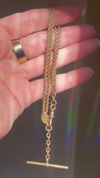Victorian Watch Chain with Pearl Slider