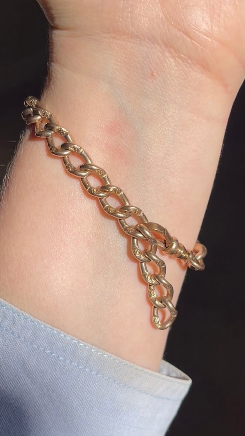 Antique Curb Bracelet with Dog Clip