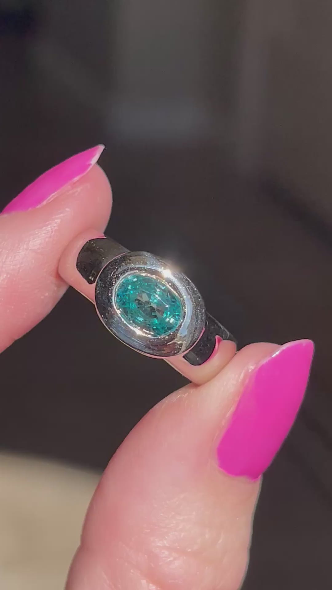 Blue Zircon Signet Ring