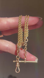 Victorian Watch Chain with Pearl Slider